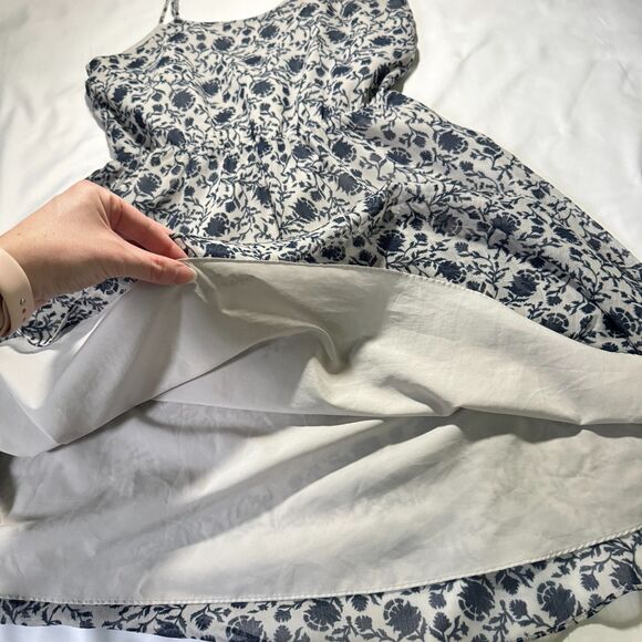 Ann Taylor Loft Mini Dress Spaghetti Strap Floral Blue Size XS - Picture 3 of 9